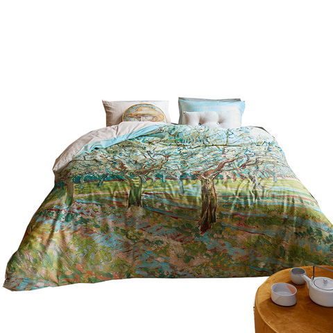 Bedding House Van Gogh Orchard Natural Cotton Sateen Quilt Cover Set
