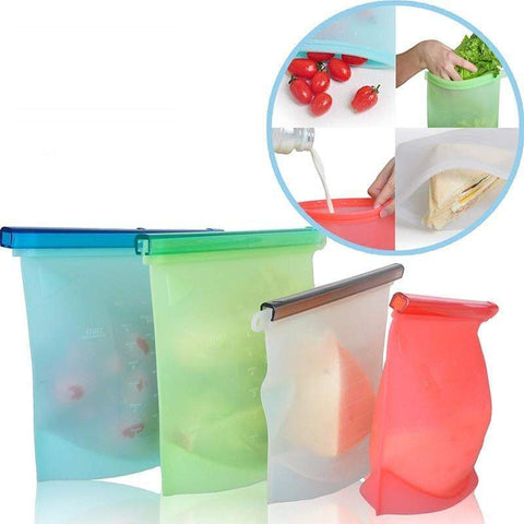 Sealed Silicone Food Bag 500Ml Capacity Storage Kitchen Accessories