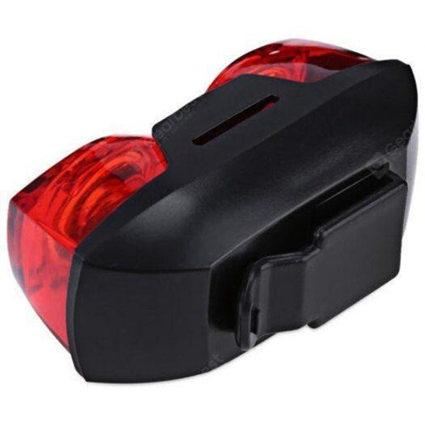 Bike Bicycle 2 Led Tail Light Safety Back Rear Lamp Red With Black