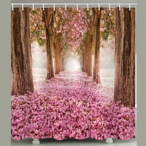 Bk161 Sakura Forest Shower Curtain Pink 180 X 200Cm