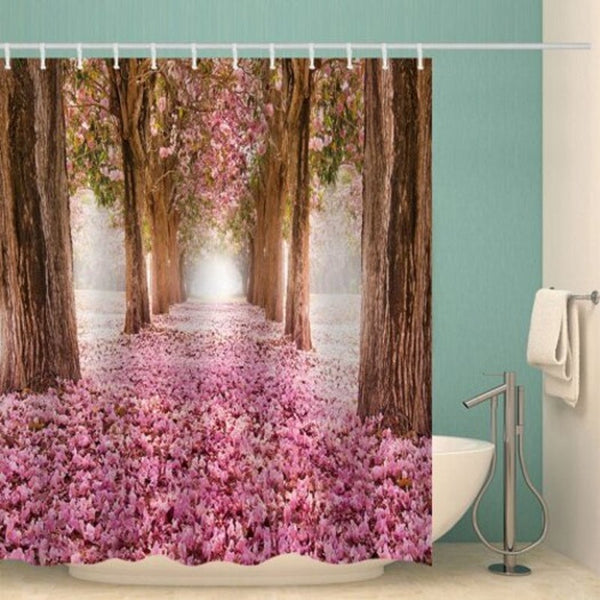 Bk161 Sakura Forest Shower Curtain Pink 180 X 200Cm