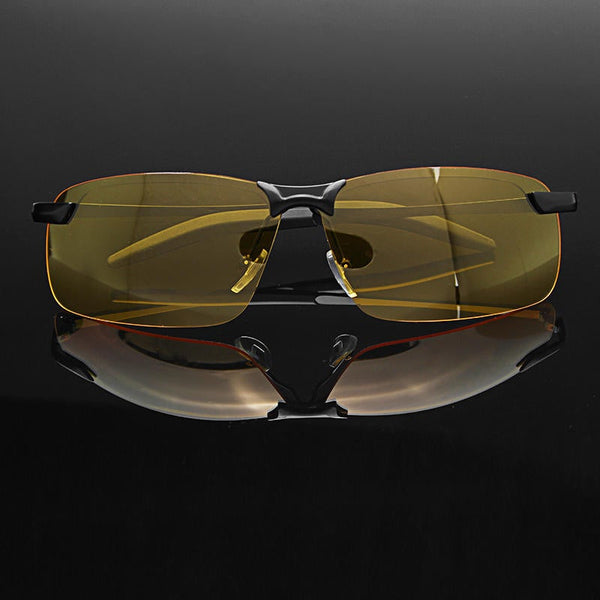 Black Frame Night Driving Anti Glare Glasses Polarized Uv400 Sunglasses Rainy Driver Safety