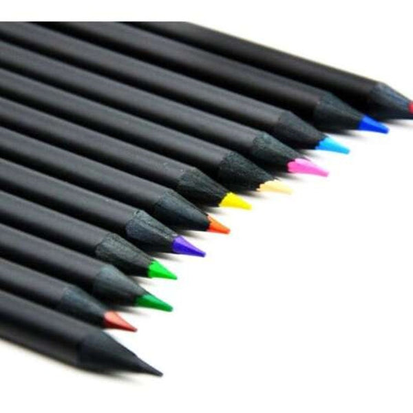 Black Painting Wood Colored Pencil 12Pcs