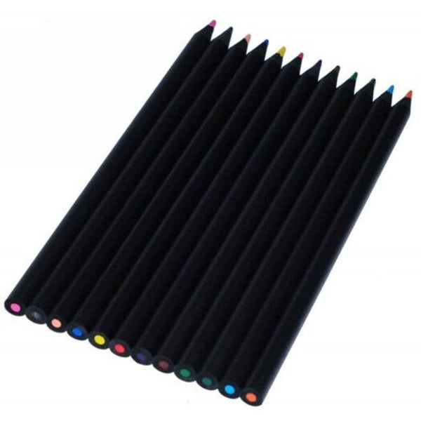 Black Painting Wood Colored Pencil 12Pcs