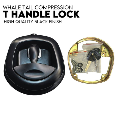 Black Whale Tail Handle Lock Latch/Compression Trailer Ute Toolbox