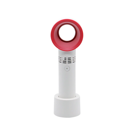 Mini Handheld Bladeless Usb Charging Fan Detachable Base Portable Ventilator Red