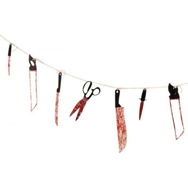 Blood Knife String Horror Halloween Decoration 12Pcs Red