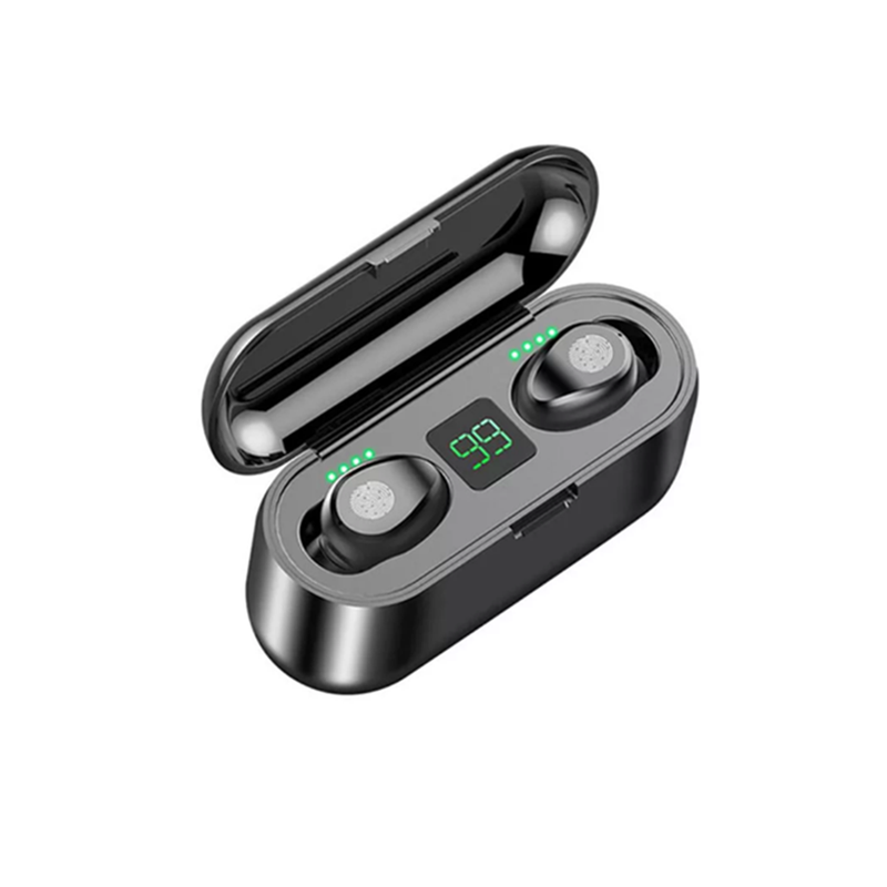 Bluetooth 5.0 F9 Mini True Wireless Digital Display Hi Fi Headset Smart Touch Waterproof Headphone