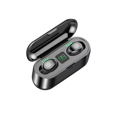 Bluetooth 5.0 F9 Mini True Wireless Digital Display Hi Fi Headset Smart Touch Waterproof Headphone