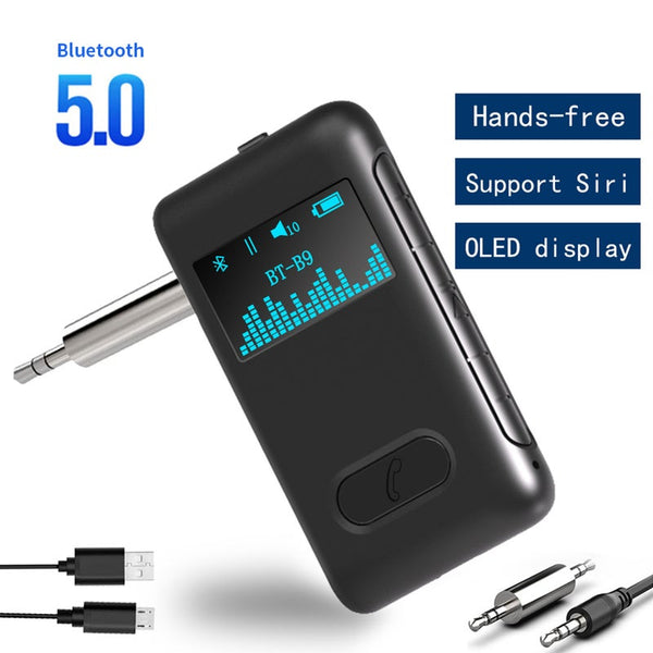 Bluetooth 5.0 Receiver Lcd Display Screen Wireless Audio Adapter Car Transmitter