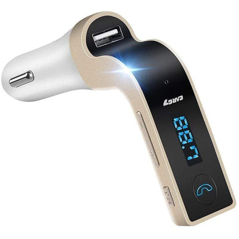 Car Chargers Bluetooth Transmitter In Fm Mp3 Player Music Control Calling Kit With Usb For Iphone Samsung Lg Htc Sony Android Smartphone Gold