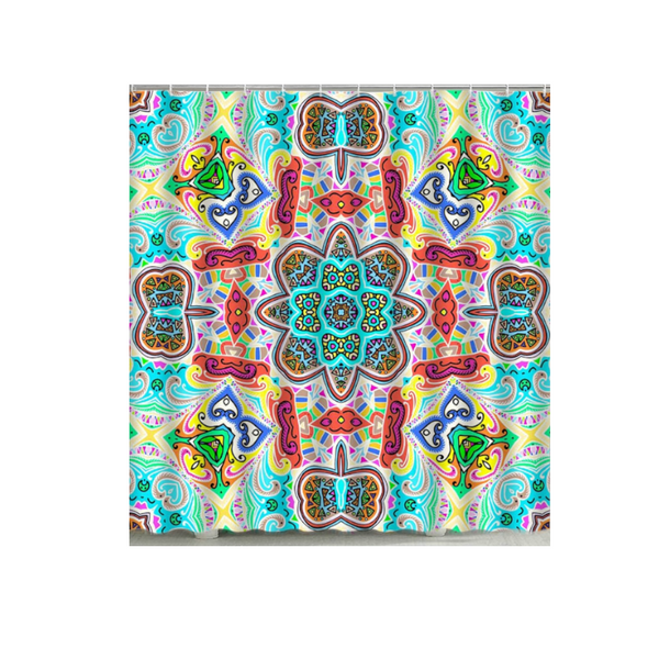 Boho Mandala Colourful Waterproof Shower Curtain Bathroom Decor