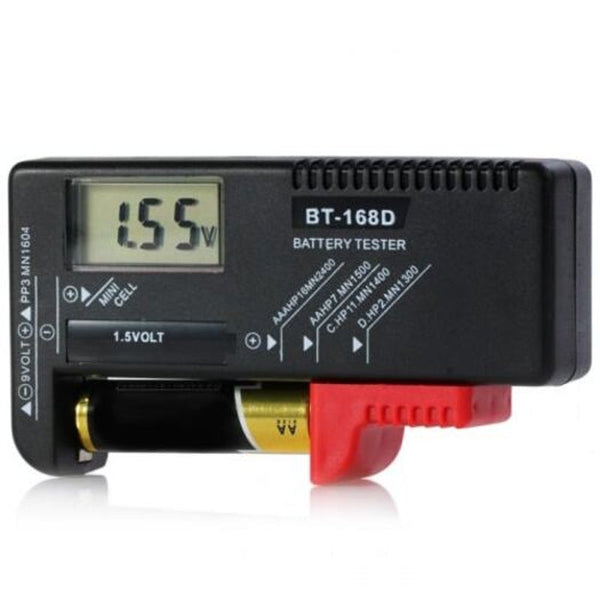 Bt 168D Lcd Digital Battery Tester Black