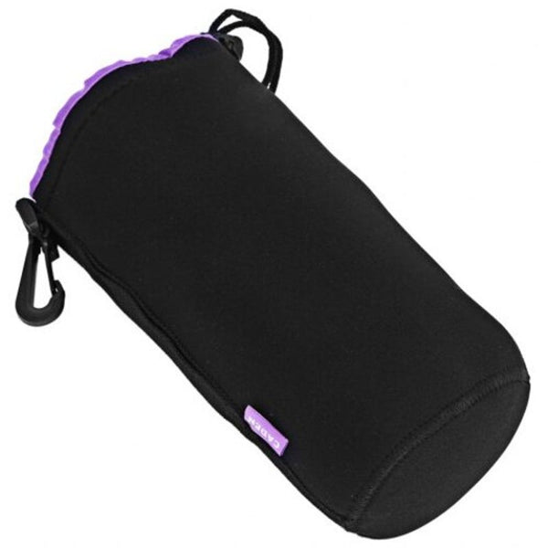 H111 Protective Soft Neoprene Camera Lens Pouch Black And Purple Size