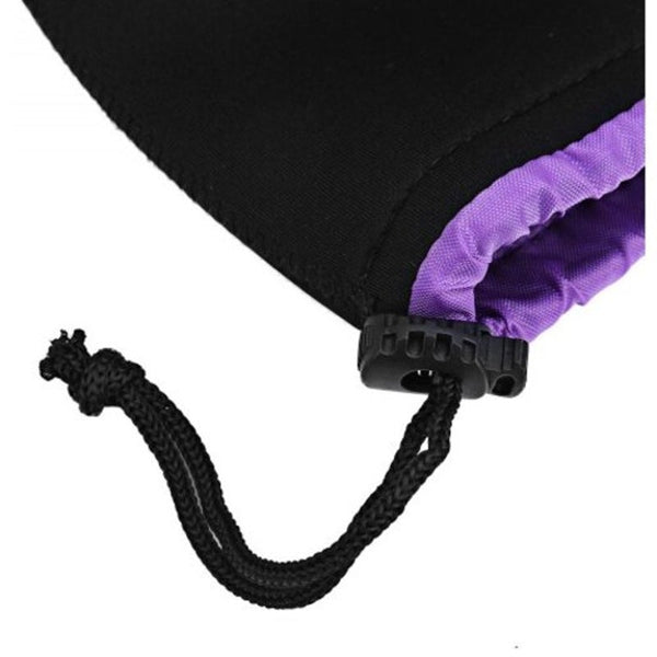 H111 Protective Soft Neoprene Camera Lens Pouch Black And Purple Size