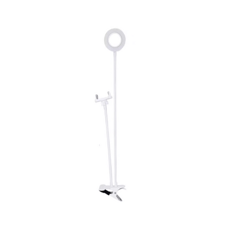 Camera Tripods Gimbals Selfie Sticks Universal Ring Light With Flexible Mobile Phone Bracket Lazy Table Lamp Led Live Stream And Makeup Long Arms For Broadcast Office Kitchen White