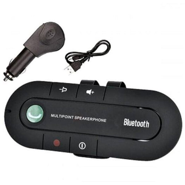Car Bluetooth Handsfree Kit Sun Visor Fm Transmitter Mp3 Player Black
