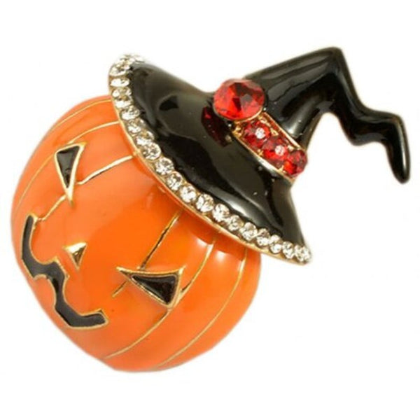 Cartoon Pumpkin Brooch For Halloween Party Decoration Orange