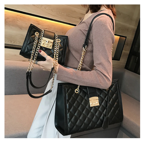 Chain Designer Pu Leather Crossbody Bags For Women Simple Style Handbag