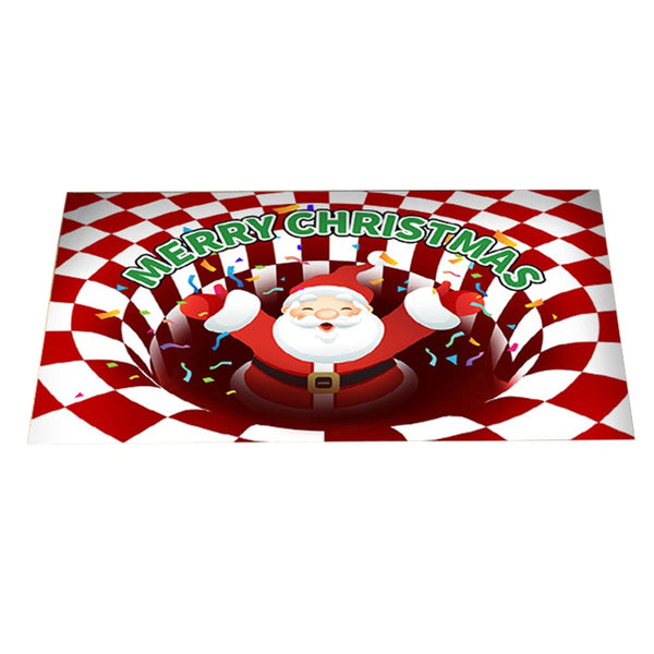 Christmas 3D Printed Illusion Living Room Floor Door Mat Antislip Santa