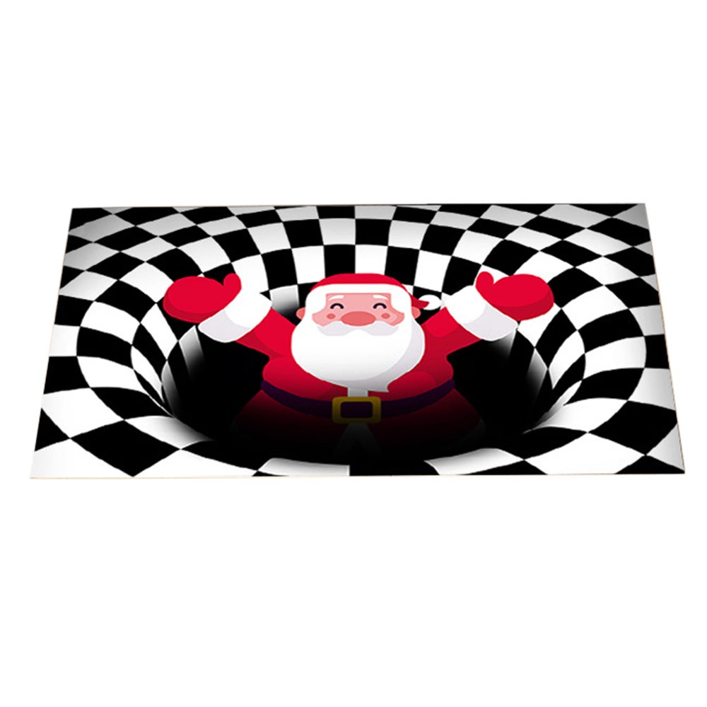 Christmas 3D Printed Illusion Living Room Floor Door Mat Antislip Santa