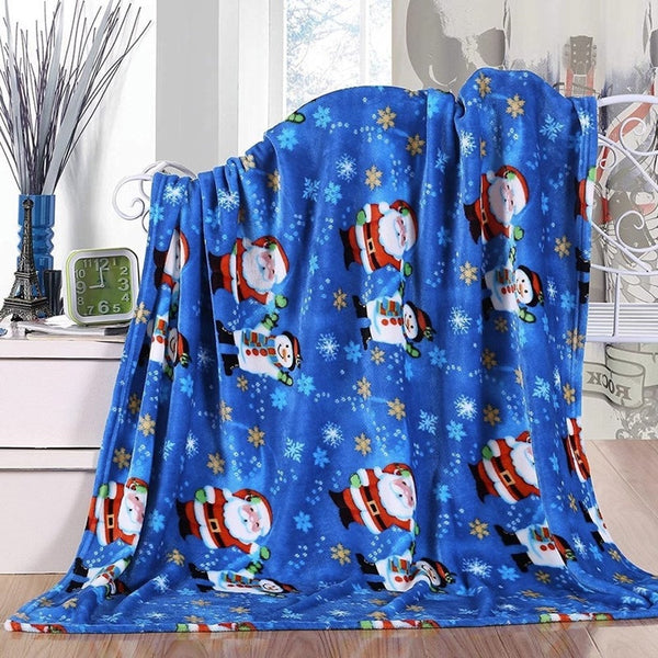 Christmas Prints Blanket Soft Throw Sofa All Year Round Home Decor Fleece