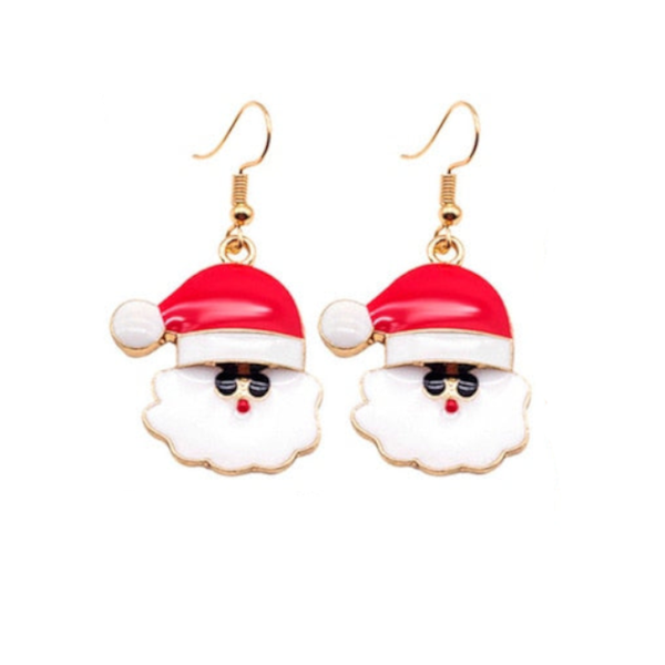 Christmas Pendant Earrings Santa Snowman Tree Snowflake Gift