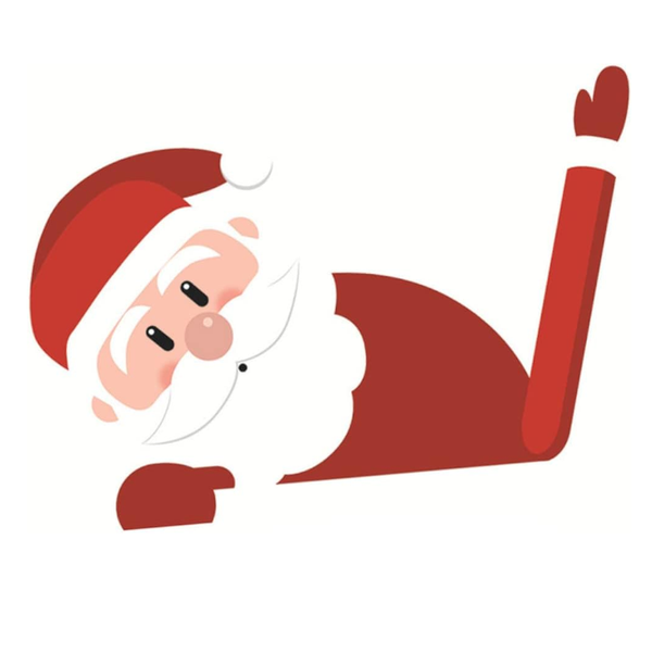 Christmas Car Wiper Stickers 3D Waving Santa Claus Rear Windshield Decor