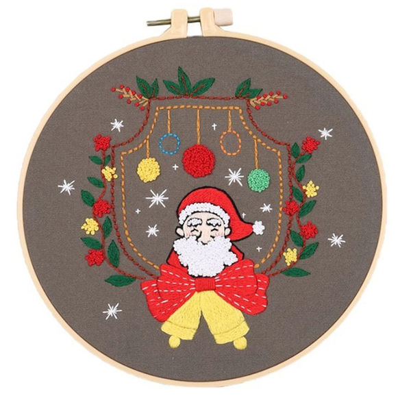 Christmas Diy Cross Stitch Embroidery Starter Kit Set For Beginners