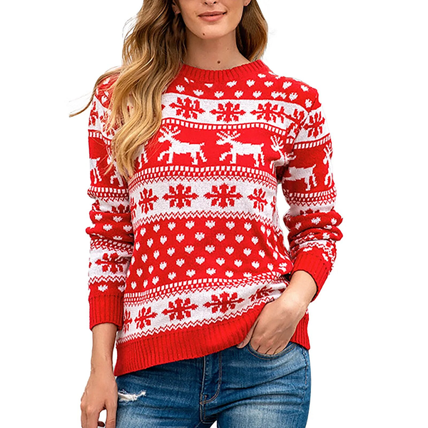Christmas Sweater Snowflake Pullover Women