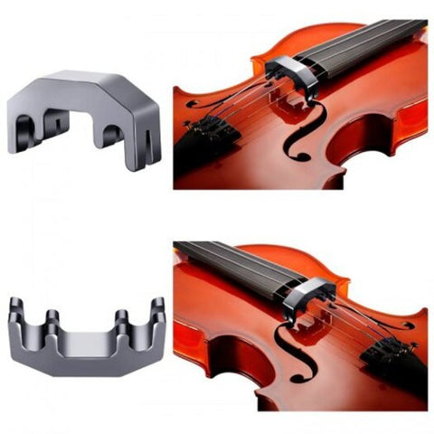 Chrome Metal Practice Violin Mute / Silencer Silver