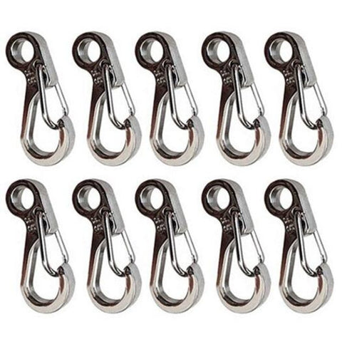 Classic Simple Spring Mini Hang Buckle 10Pcs Silver