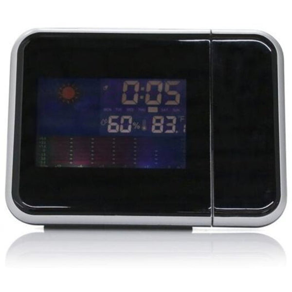 Color Screen Projection Alarm Clock Black