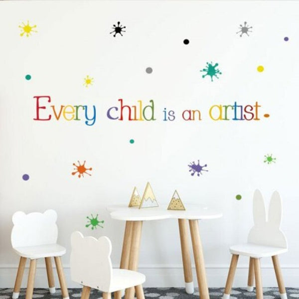 Color Words Quotes Pvc Wall Sticker Multi 60X15cm