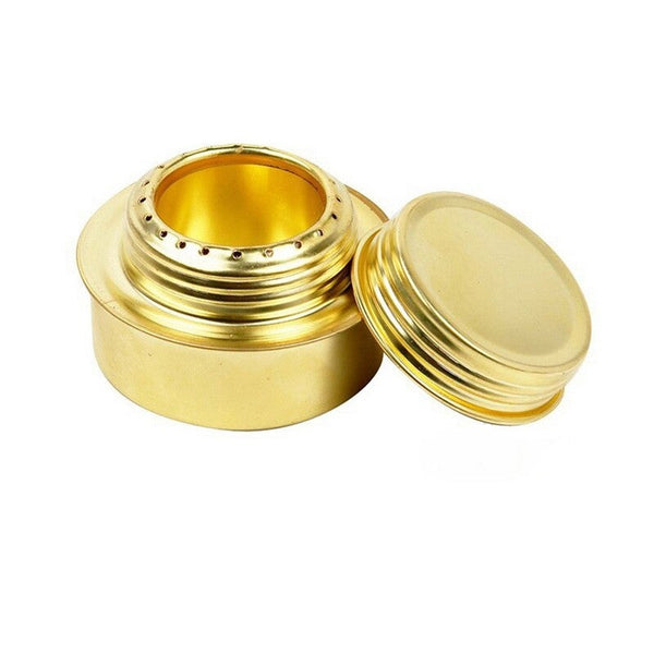 Copper Alloy Portable Mini Ultra Light Spirit Burner Alcohol Stove Outdoor Camping Furnace 9 Yellow