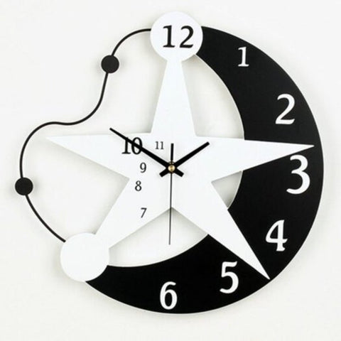 Creative 3D Diy Modern Wall Clocks Living Roomhome Decor Black