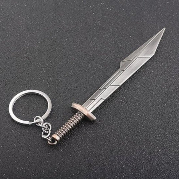 Creative Big Sword Alloy Keychain Silver