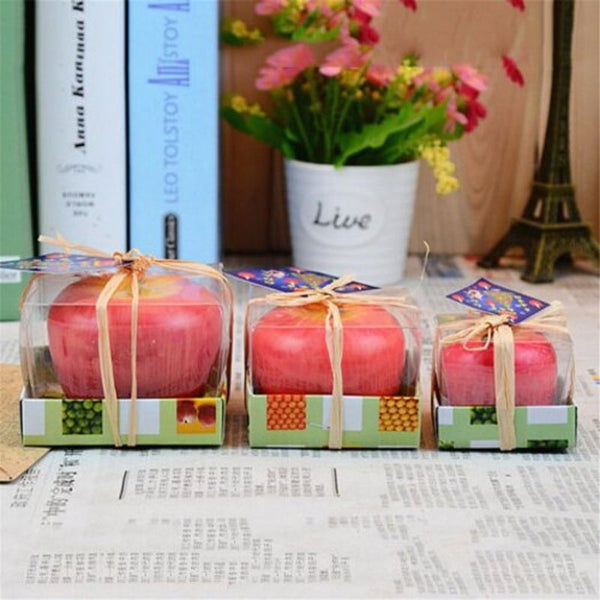 Creative Gift Simulation Artificial Apple Shape Candles Wedding Party Decoartion Red
