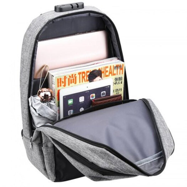 Creative Multifunctional Anti Theft Backpack For Outdoor Gray