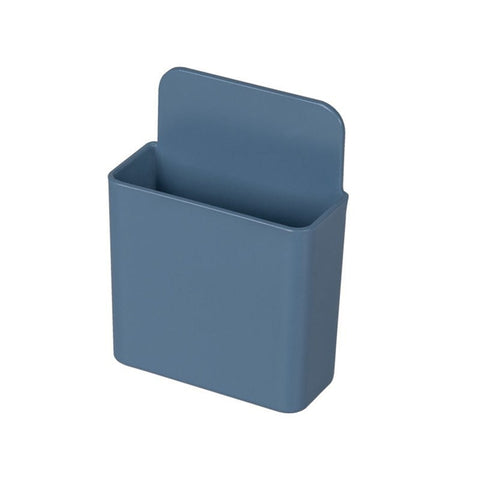 Creative Pasteable Pen Remote Control Holder Desktop Storage Box Organizer Blue