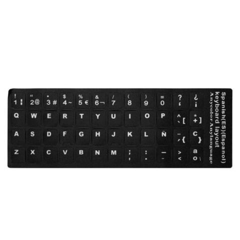 Wear-Resistant Creative Spanish Keyboard Sticker Replacement For Laptop Black