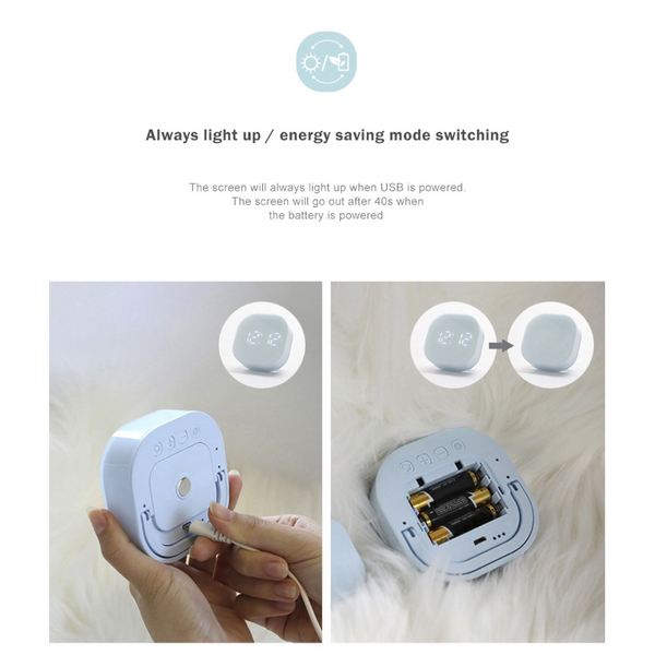 Creative Smart Small Alarm Clock Mini Digital Bedside Luminous Timing Electronic