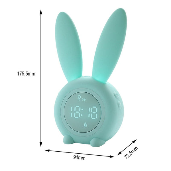 Cute Bunny Ear Led Digital Alarm Clock With Sound Control Night Light Lamp Usb Electronic Clocks Desk Home Decoration