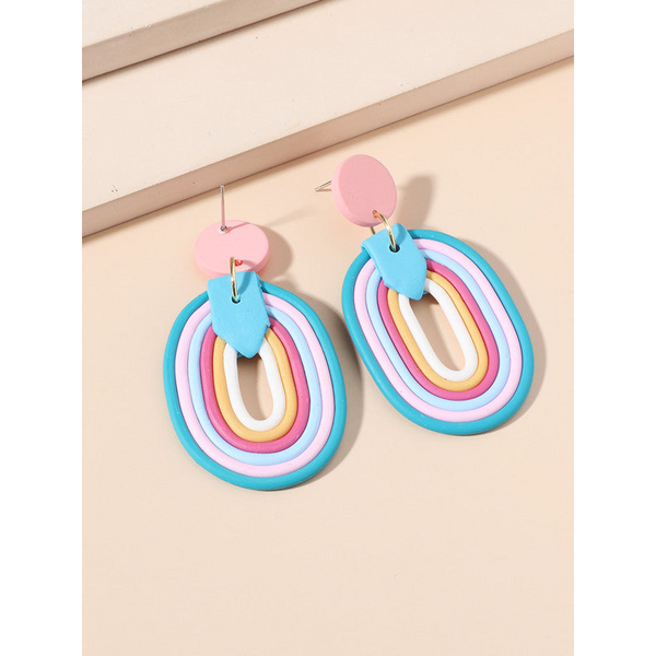 Cute Macaron Rainbow Acrylic Earrings