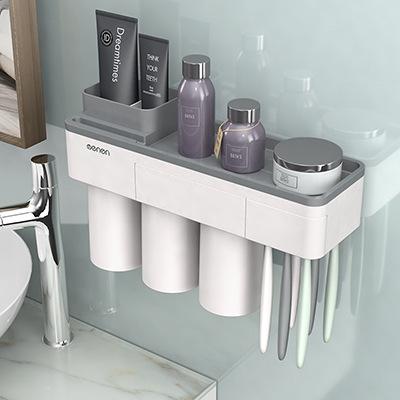 Magnetic Toothbrush Holder Wall Mount Bathroom Storage Shelf