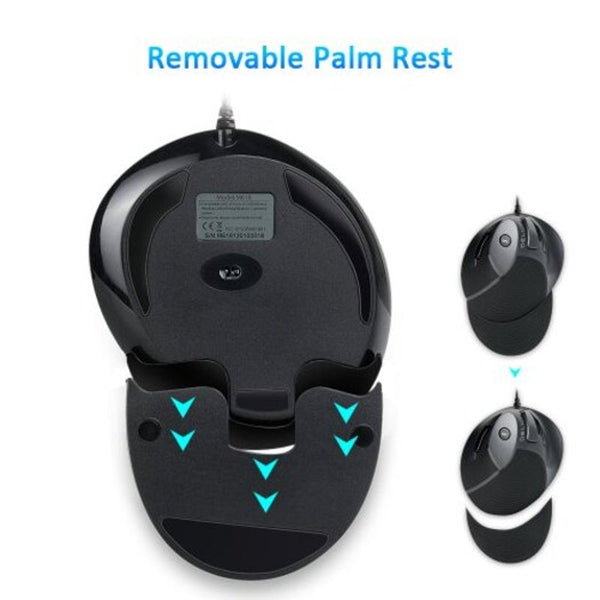 M618 Ergonomic Office Vertical Mouse Buttonsoptical Right Hand Mice With Wrist Mat Black