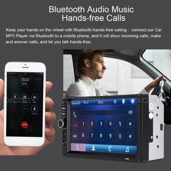 New 7 Inch 2 Din Touch Screen Car Mp5 Player Bluetooth Stereo Fm Radio Usb / Tf Aux