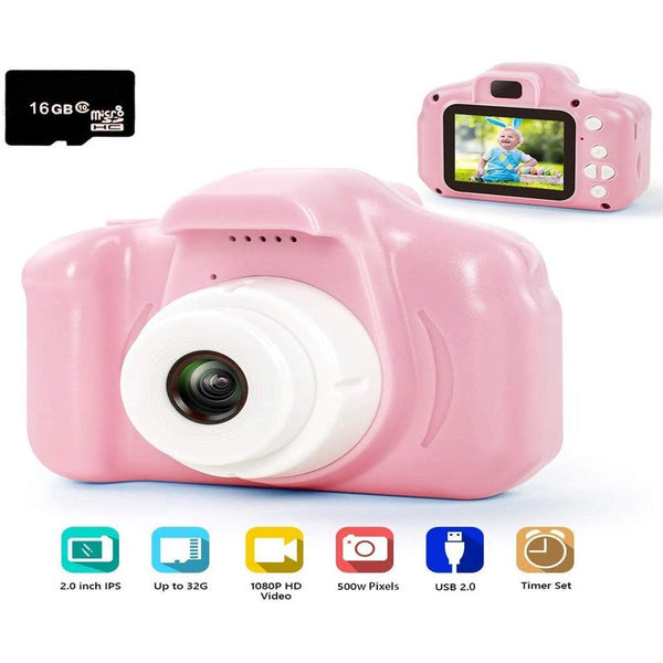 Digital Camera For Kids 1080P Fhd Video With 2 Inch Ips Screen And 16Gb Sd Card 3 Years Boys Girls Gift