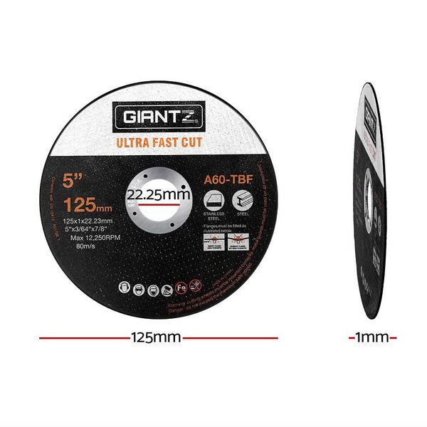 Giantz 200-Piece Cutting Discs 5" 125Mm Angle Grinder Thin Off Wheel Metal