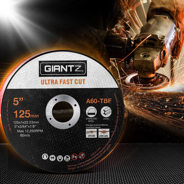 Giantz 200-Piece Cutting Discs 5" 125Mm Angle Grinder Thin Off Wheel Metal